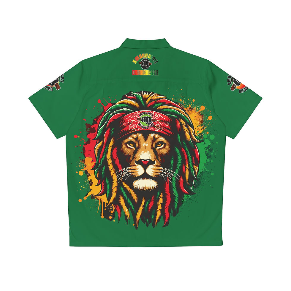 Thumbnail: SWDB Loc'D Lion Green Men's Hawaiian Shirt