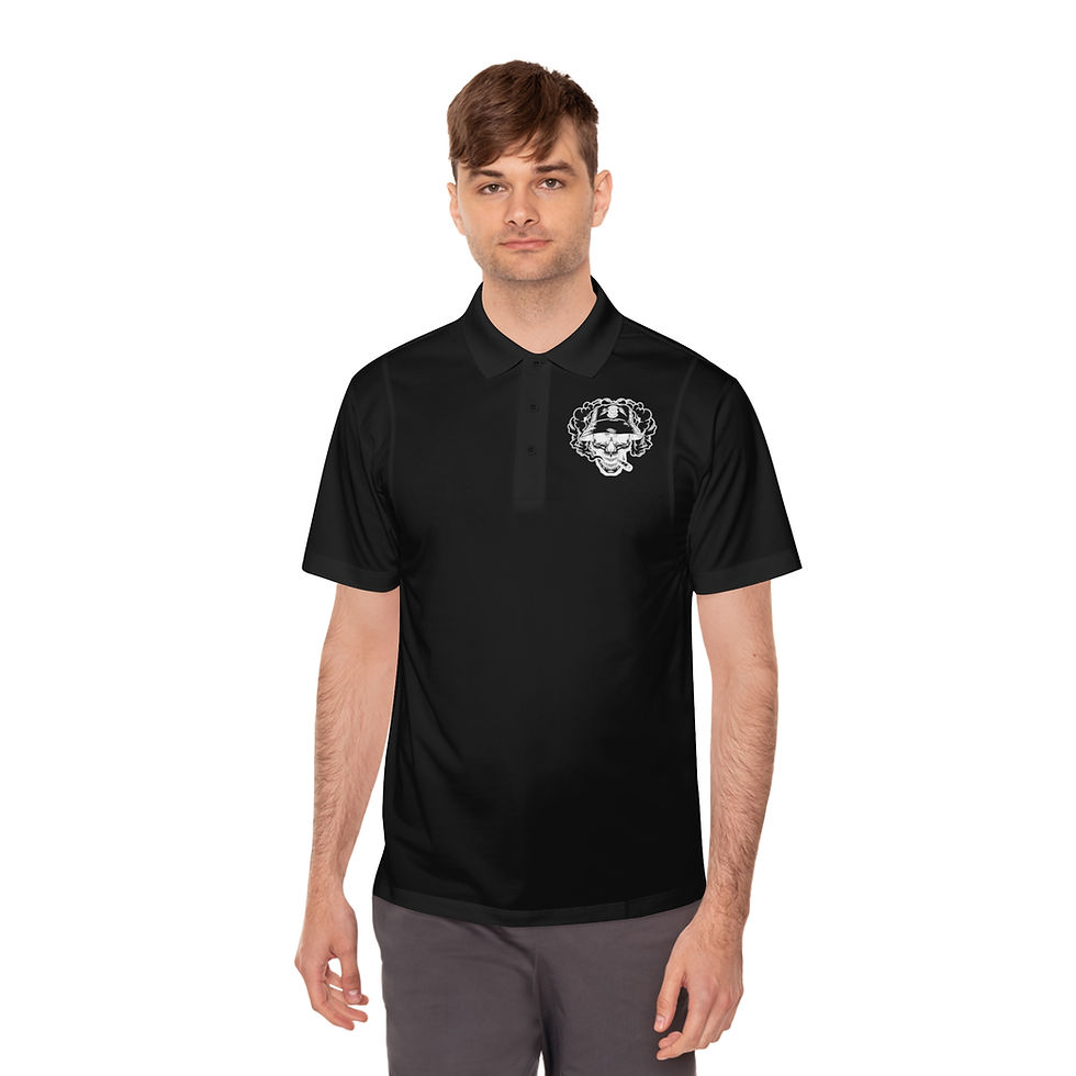 Thumbnail: SWDB Smoking Skull Men's Sport Polo Shirt
