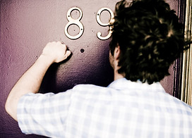 Man knocking on door