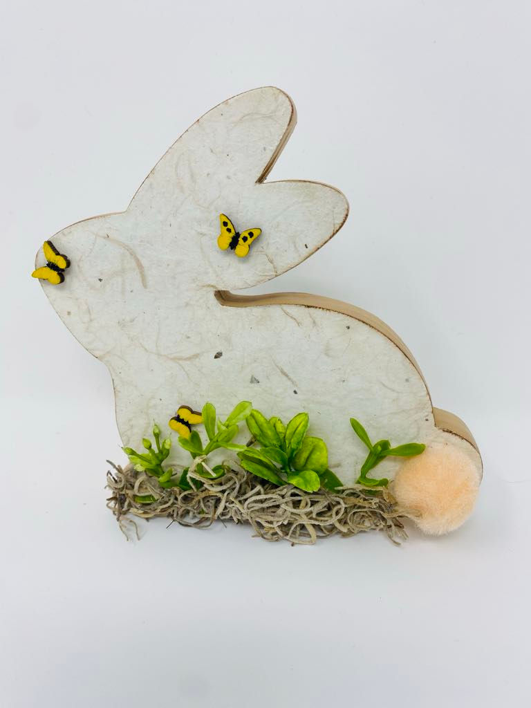 Bunny Shelf Sitter with Butterflies
