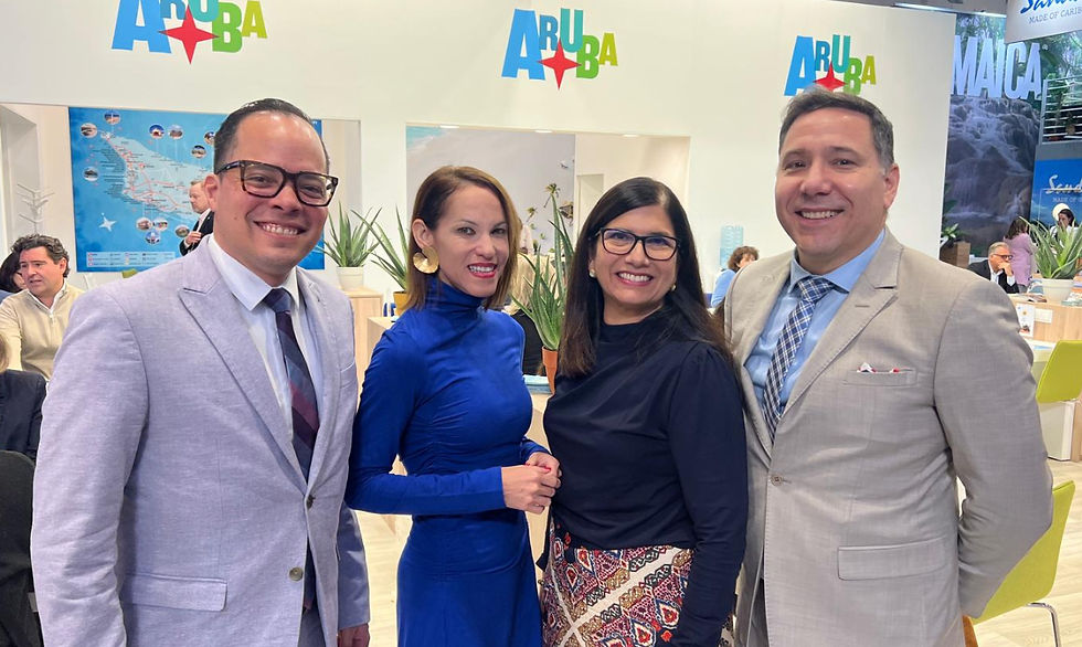 Carl Quant (Sales & Marketing Manager Europe), Ronella Croes (CEO), Sanju Luidens (Chief Marketing Officer) en Tirso Tromp (Area Director Europe)