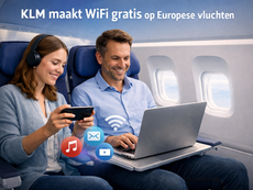 KLM maakt WiFi gratis op Europese vluchten