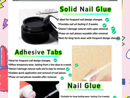 Solid Nail Glue vs. Adhesive Tabs vs. Nail Glue