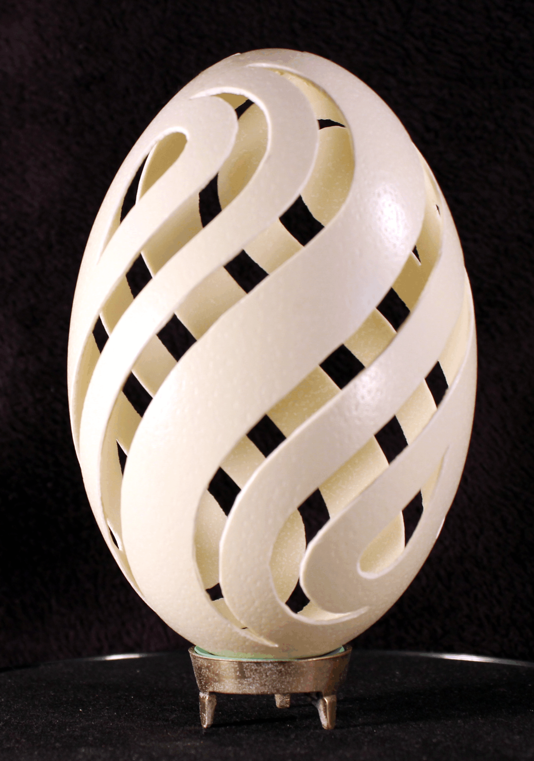 Carved Rhea Egg - Geo Curved - Cherie Le