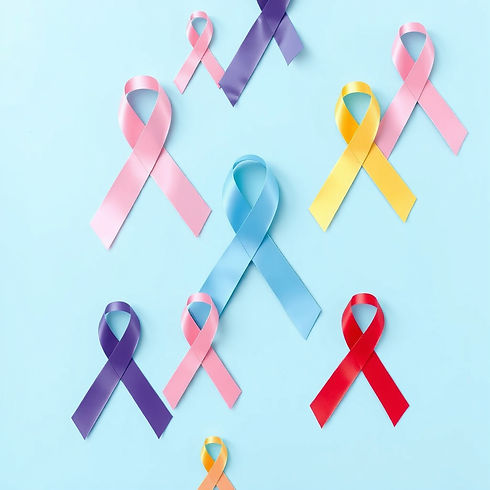 cancer ribbons of different colors organized in a citcle.jpg