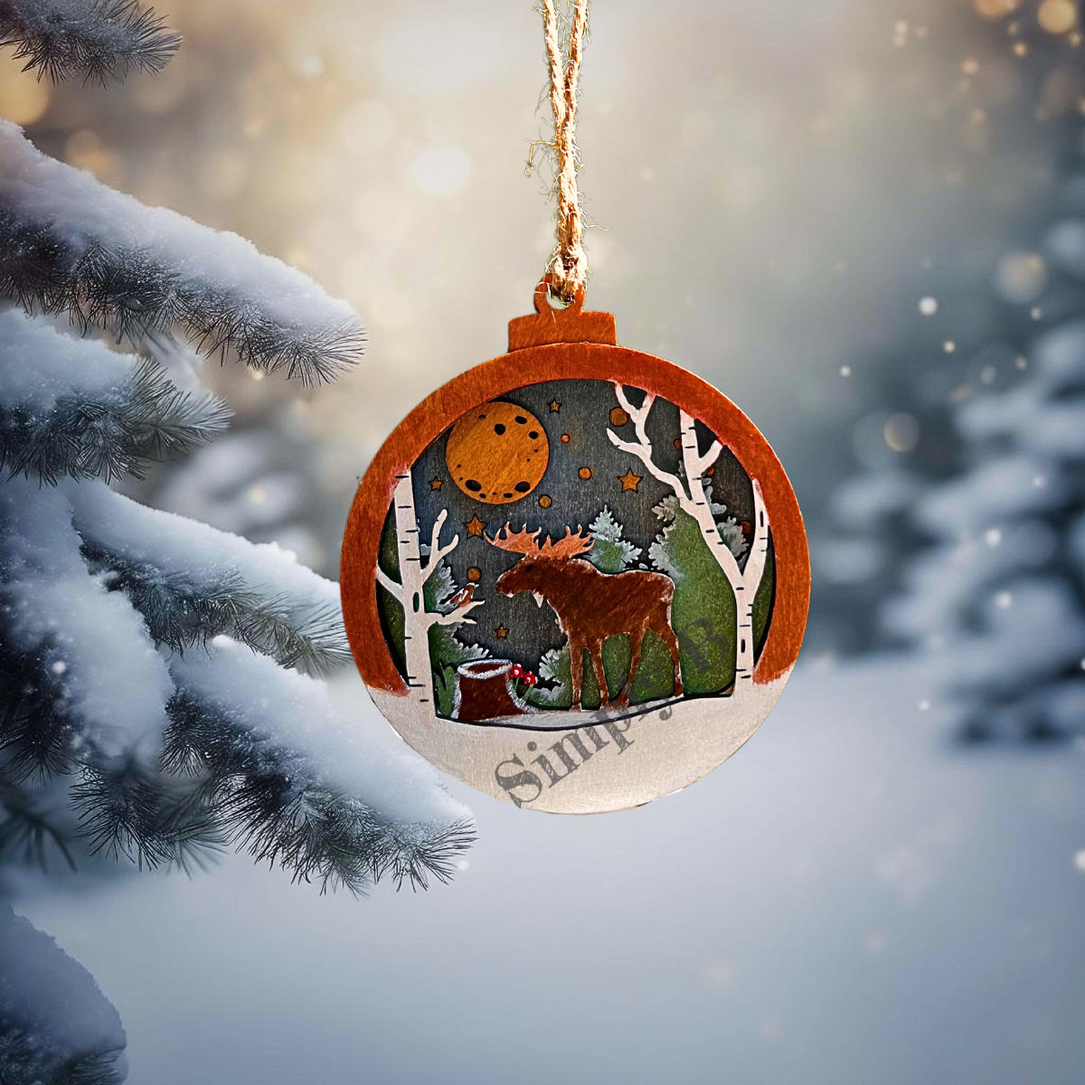 Winter Forest Friends Christmas Ornament - Moose
