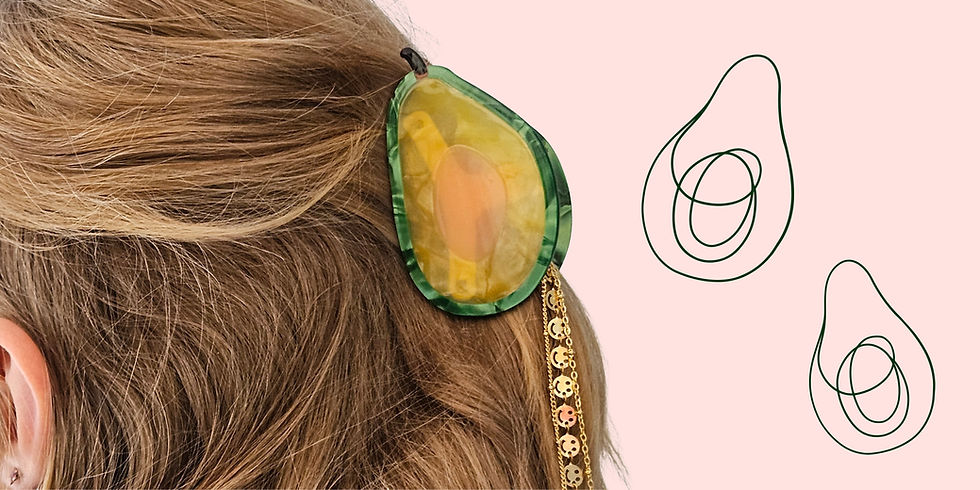 Haarknip avocado in haar