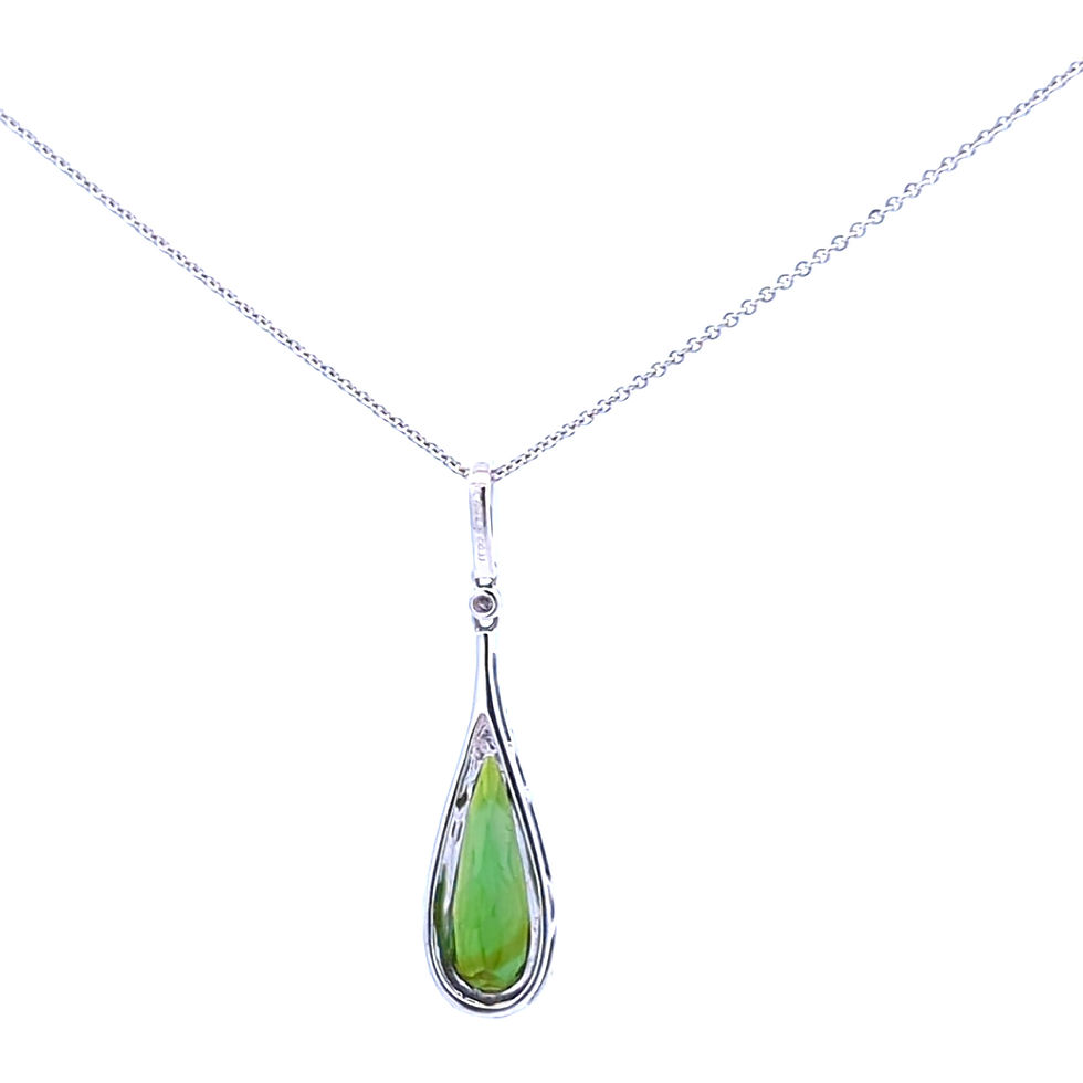 Thumbnail: Green Tourmaline Halo Pendant (#16793)
