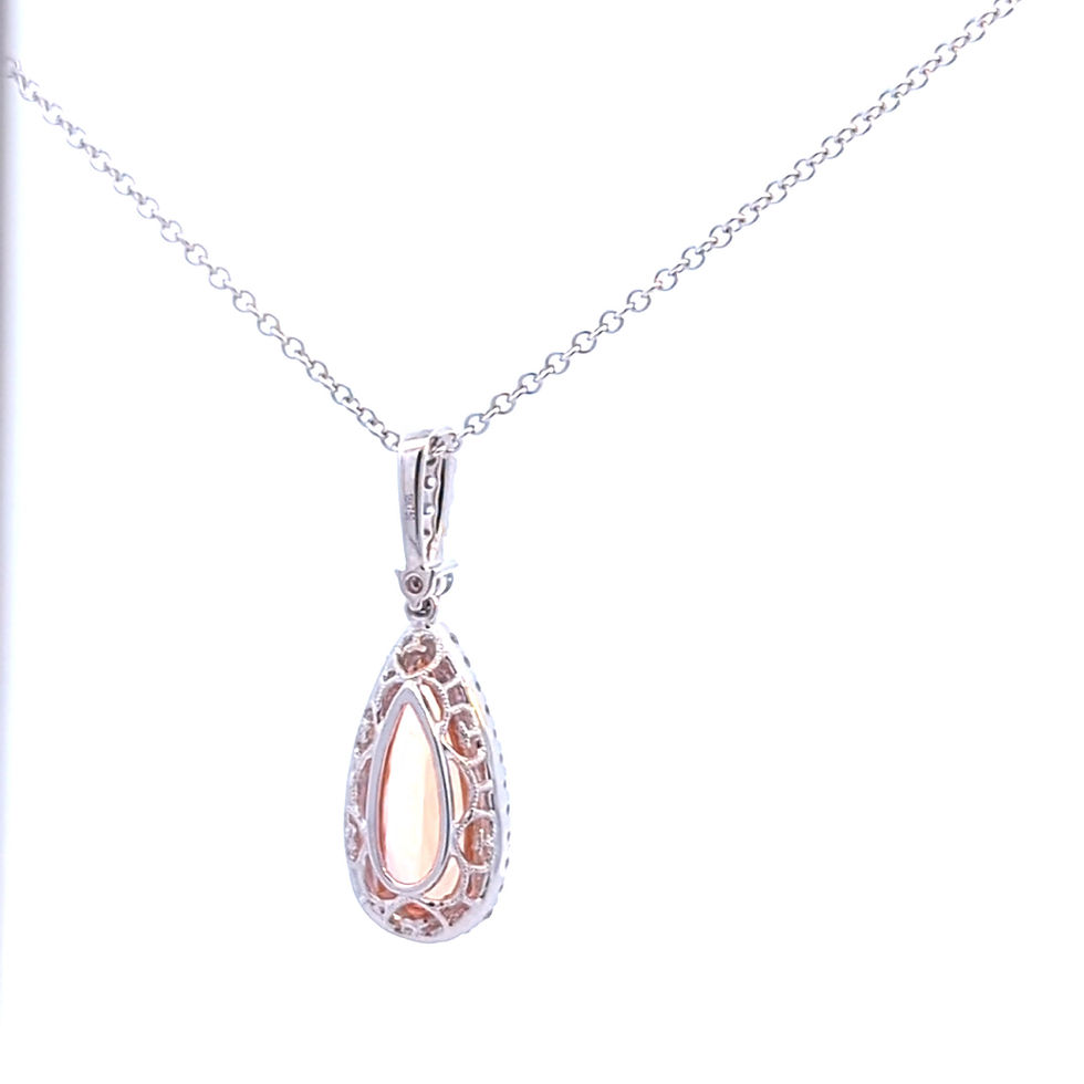 Thumbnail: Rose Topaz Halo Pendant (#18253)