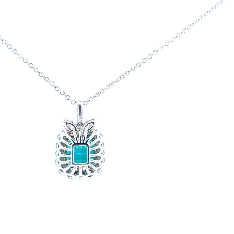Thumbnail: Emerald Halo Pendant (#18414)