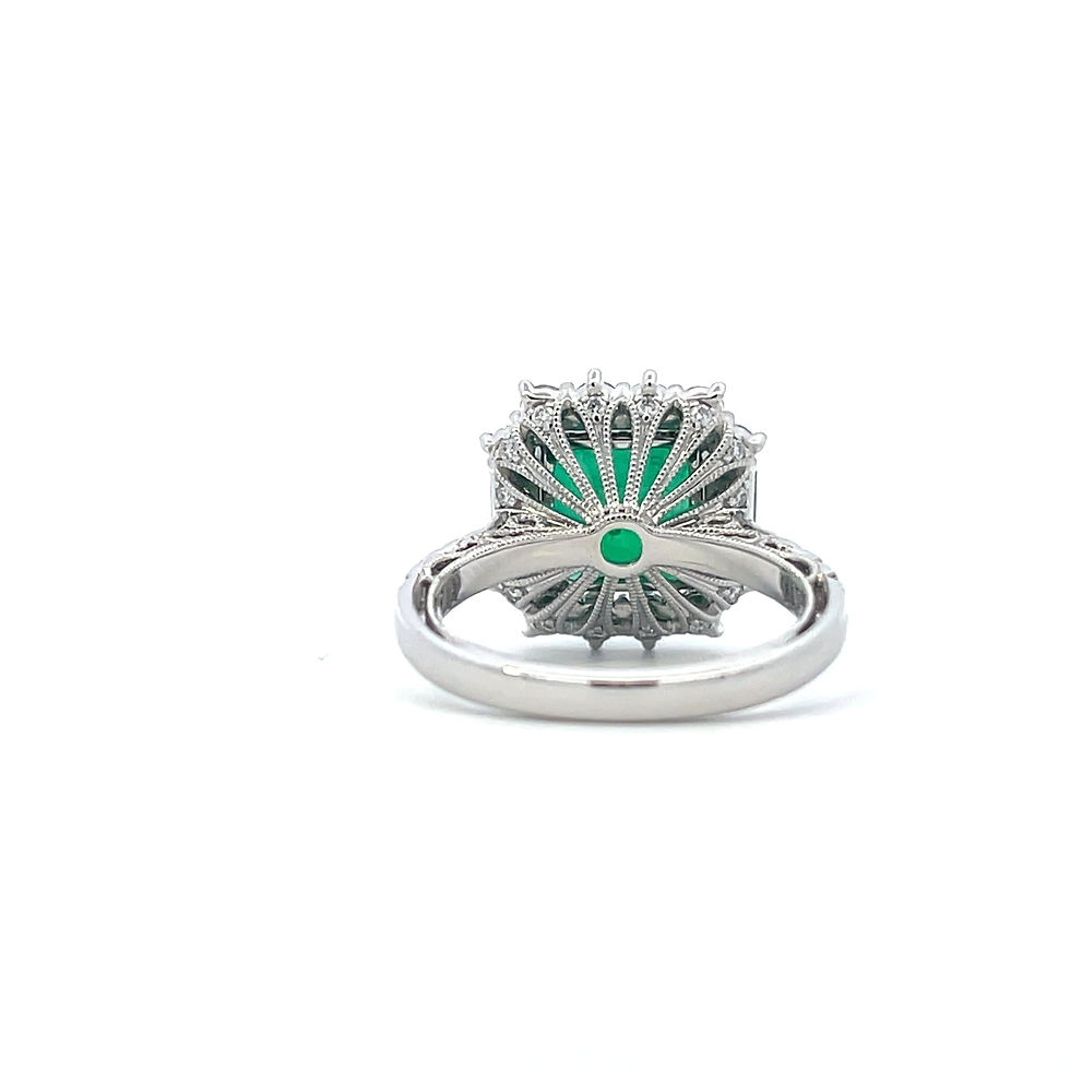 Thumbnail: Halo Emerald Ring (#18140)