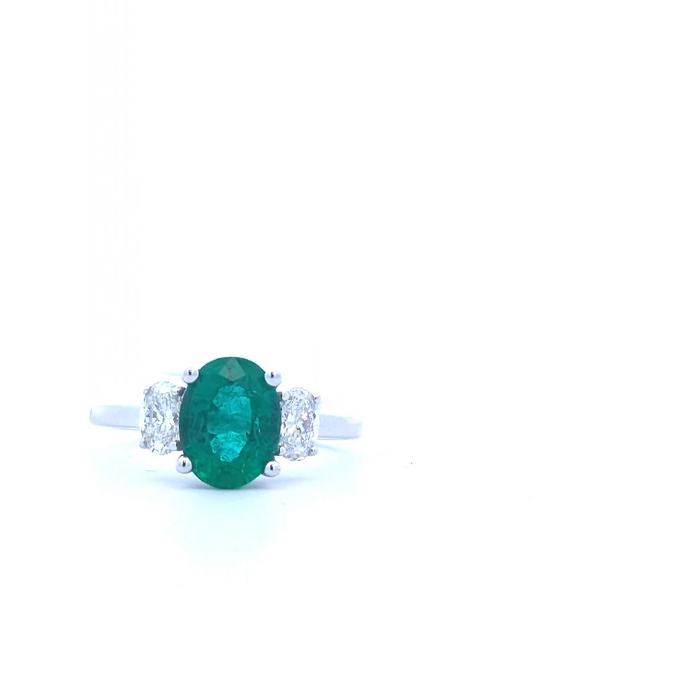 Thumbnail: Three Stone Emerald Ring (#17780)