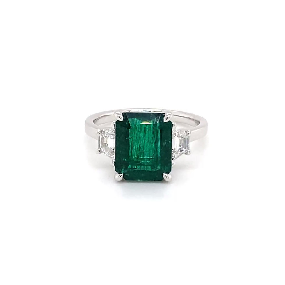 Thumbnail: Three Stone Emerald Ring (#18600)