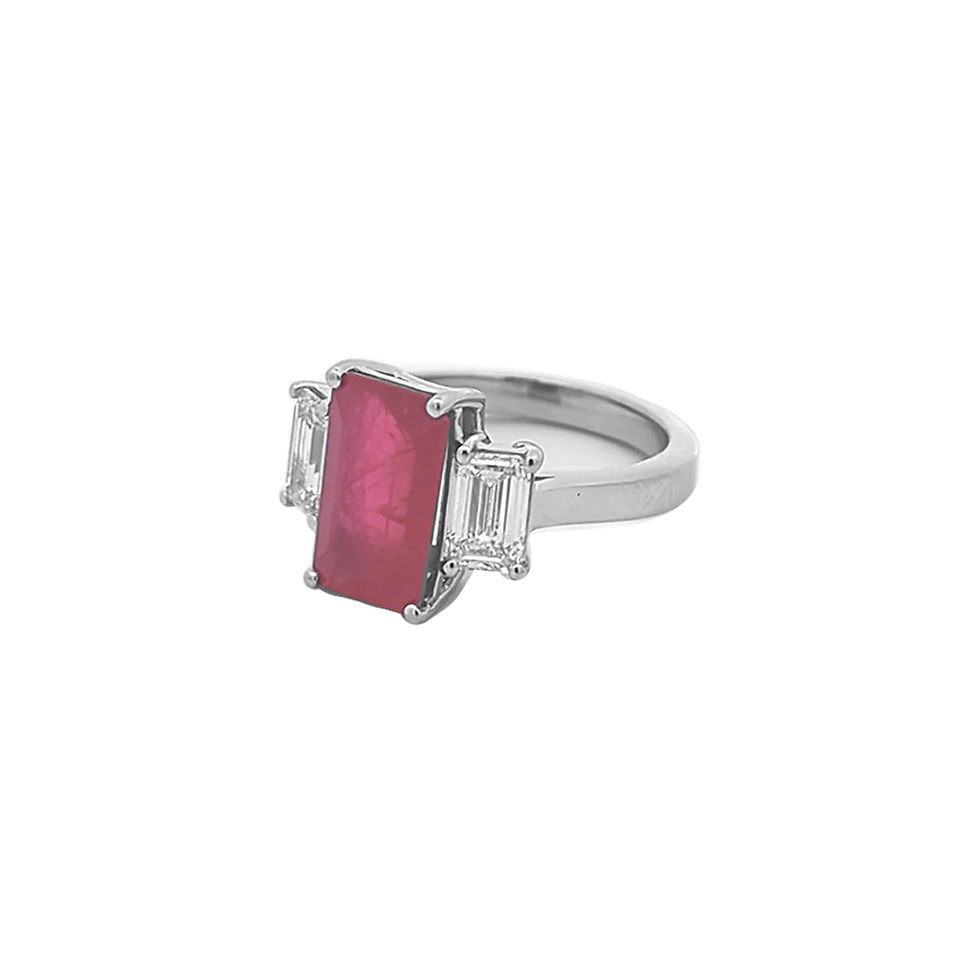 Thumbnail: Three Stone Ruby Ring (#18547)