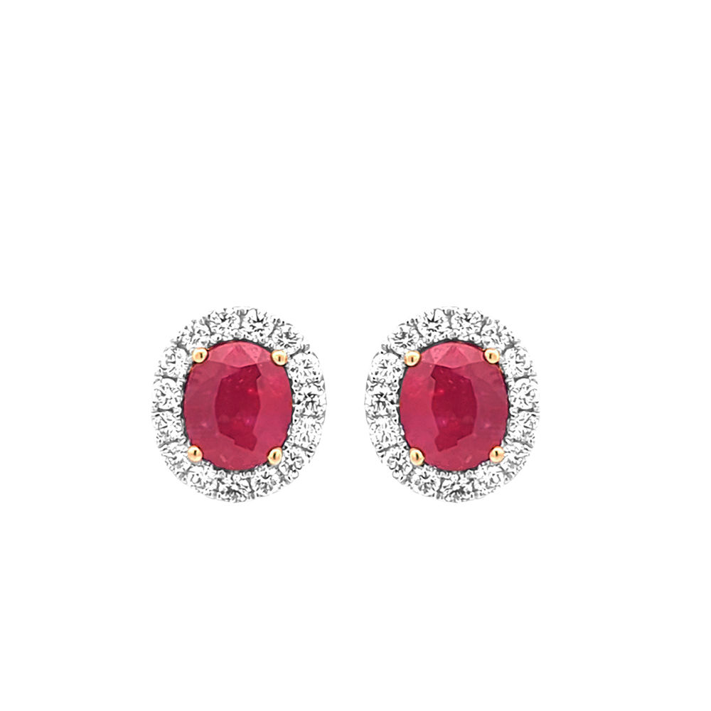 Ruby Halo Earrings (#17005)