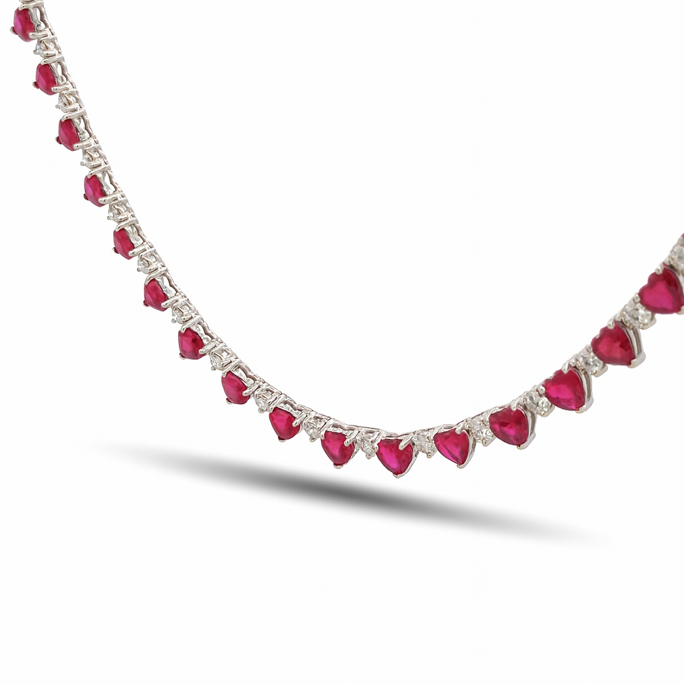Thumbnail: Ruby Heart Necklace (#18533)