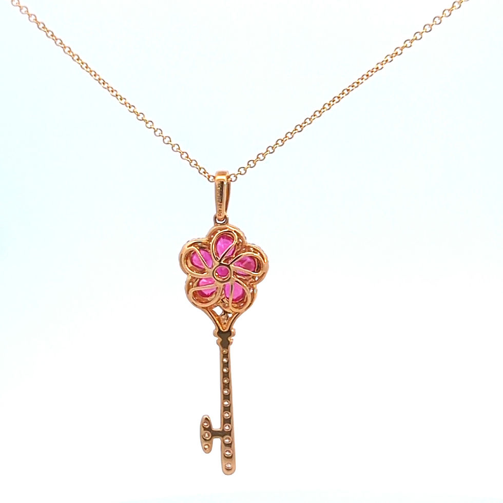 Thumbnail: Ruby Flower Pendant (#18419)