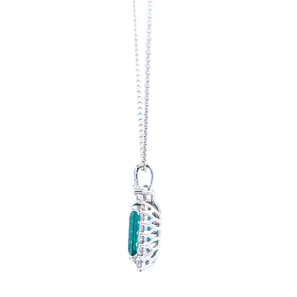Thumbnail: Emerald Halo Pendant (#18413)