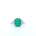 Thumbnail: Three Stone Emerald Ring (#18507)