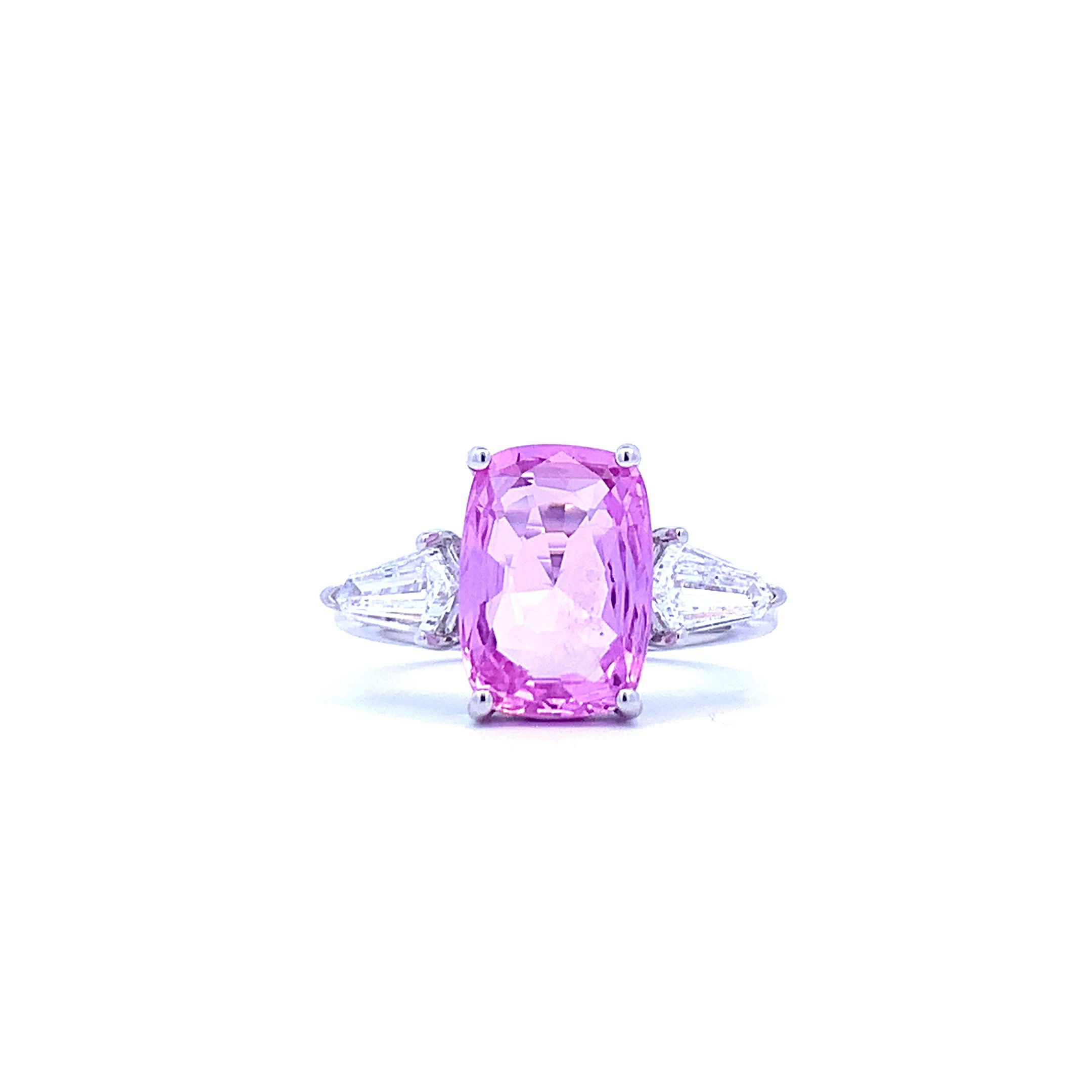 Three Stone Pink Sapphire Ring (#18010)