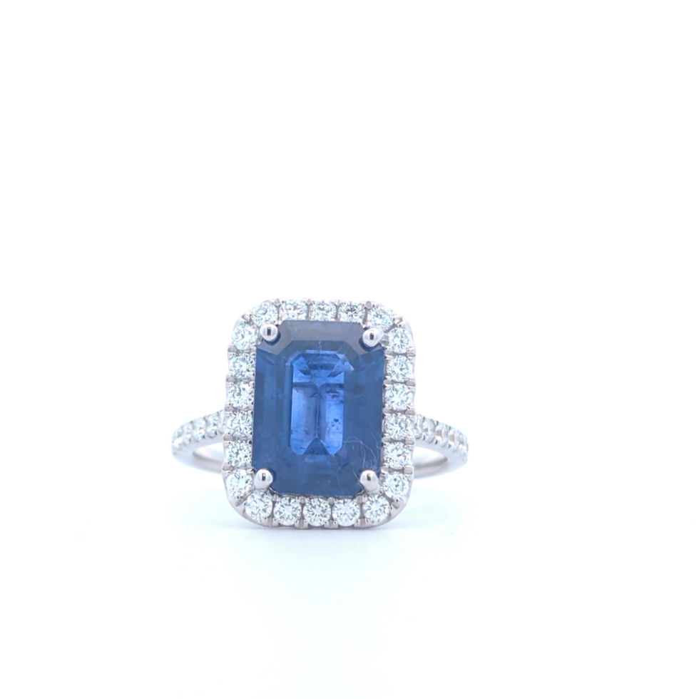 Thumbnail: Sapphire Halo Ring (#18505)