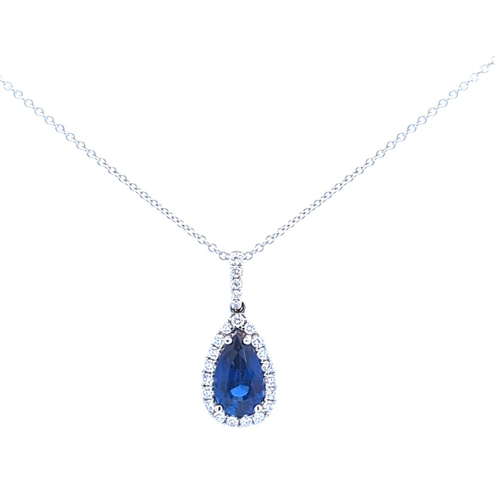 Sapphire Halo Pendant (#17914)