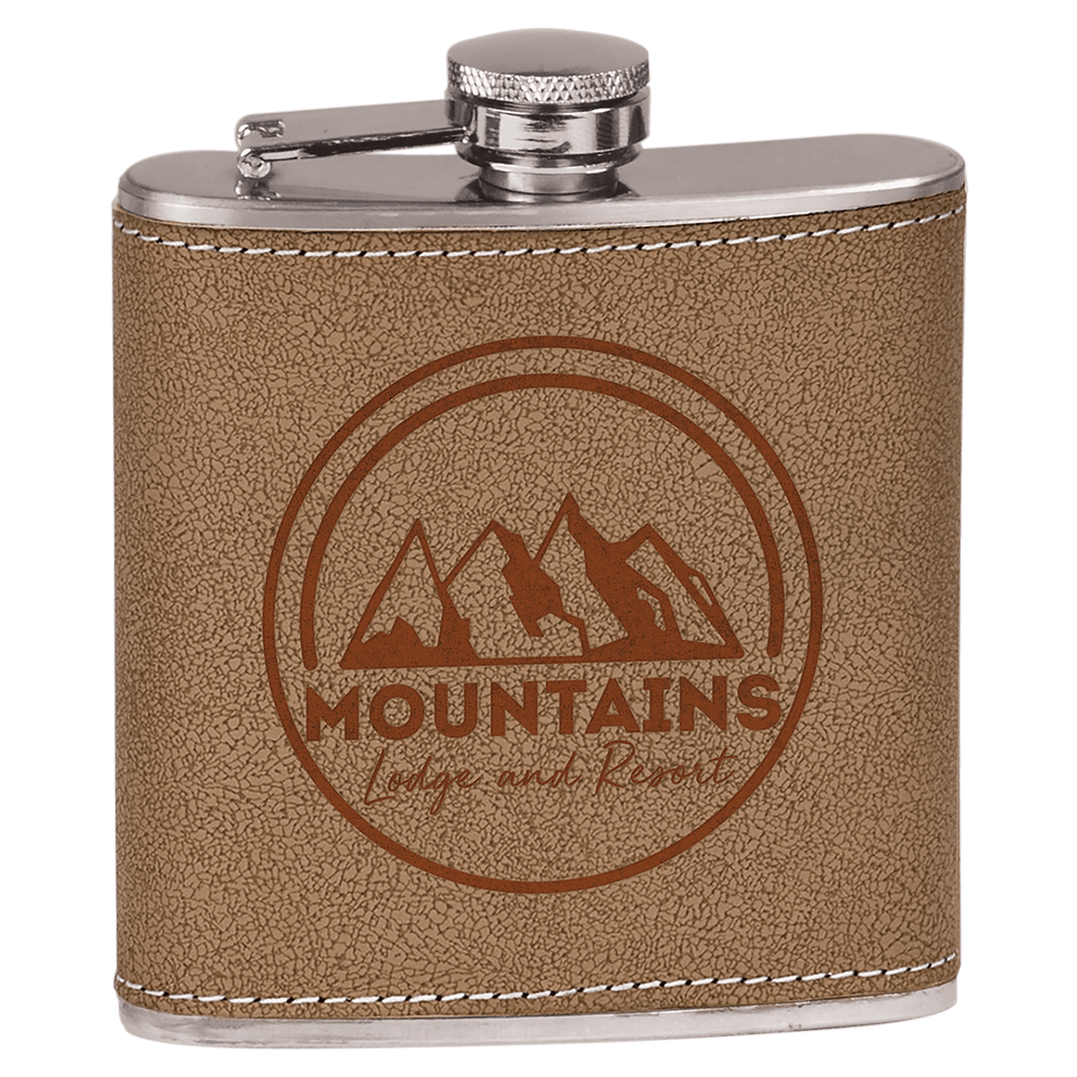 Thumbnail: 6 oz. Laserable Leatherette Flask and Cork Flask