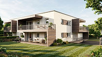 Außenansicht: Wohnhaus Land-Vi in Sierning mit Garten, Balkonen und Holzakzenten