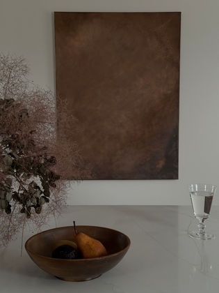 dark rose and brown moody abstract painting 