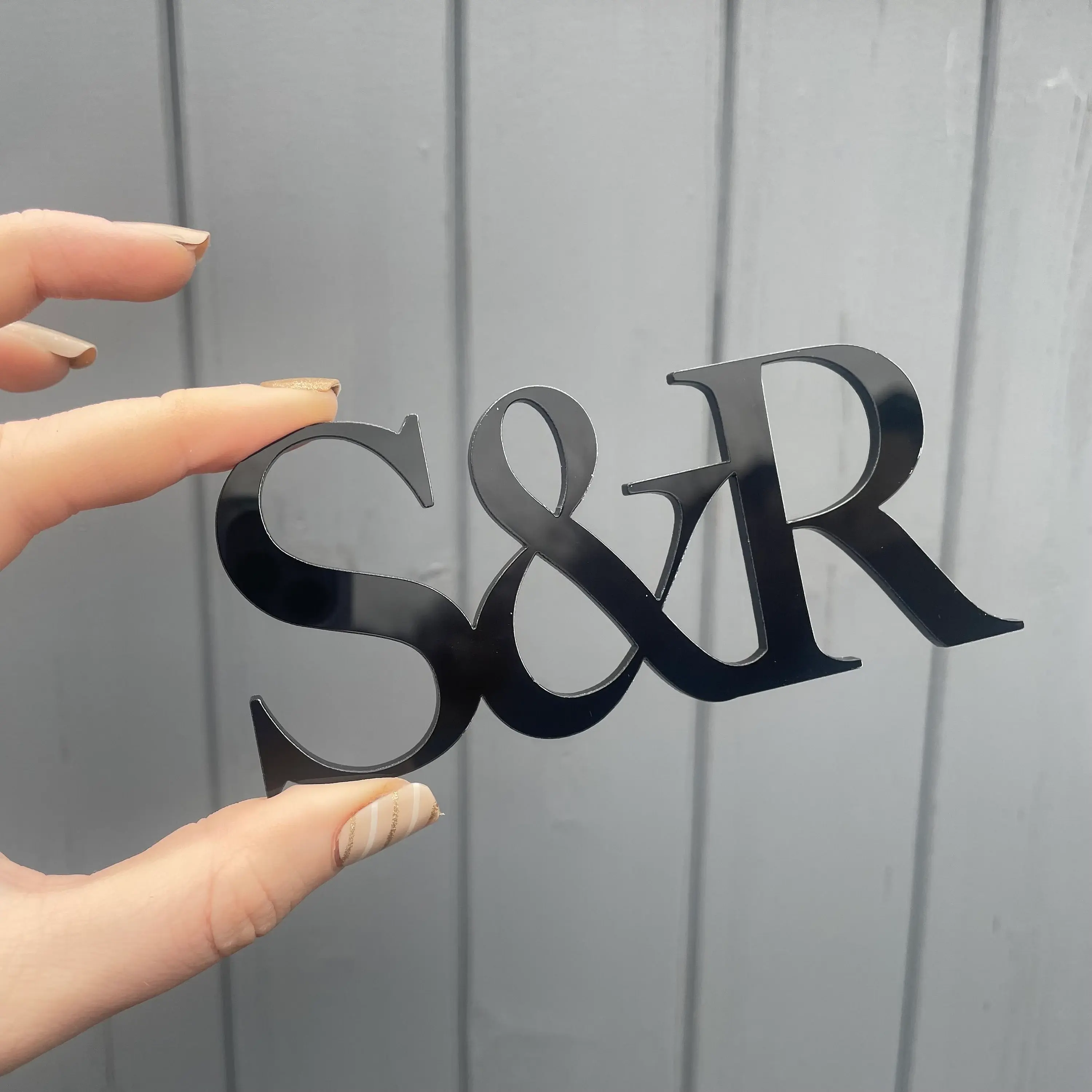 Horizontal Wedding Cake Initials