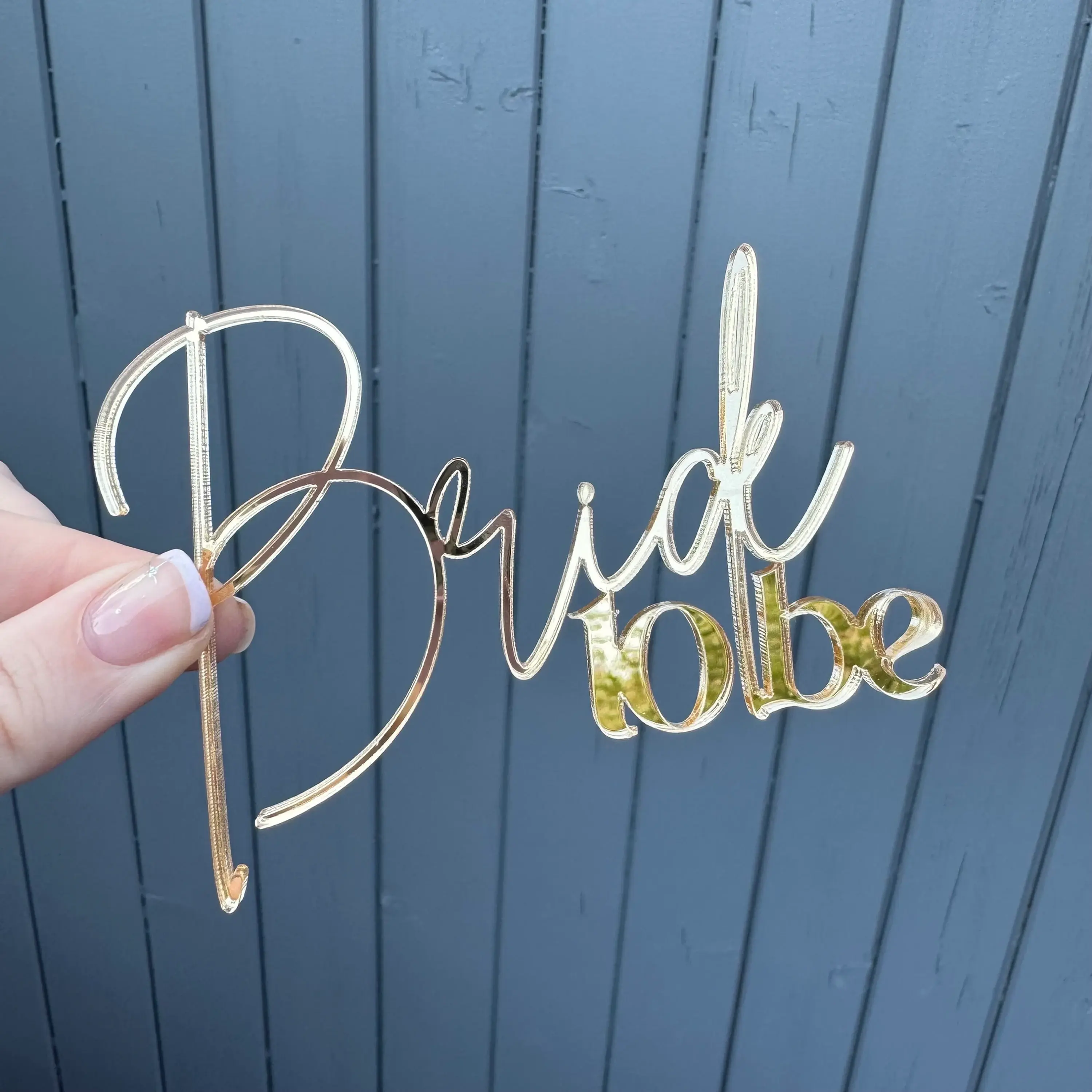 Golden 'Bride to be' cake topper