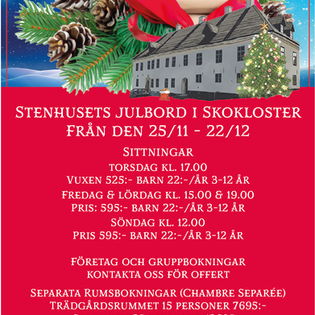 Julbord på Stenhuset den 25/11 - 22/12