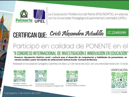 Ponencia II Congreso Internacional de Investigación e Innovación en Educación 2022
