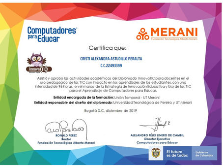 Diplomado Innova TIC Para docentes en el Uso pedagógico de las TIC. 2019