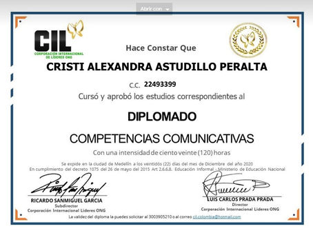 DIPLOMADOS Corporación Internacional Líderes Ong. 2020