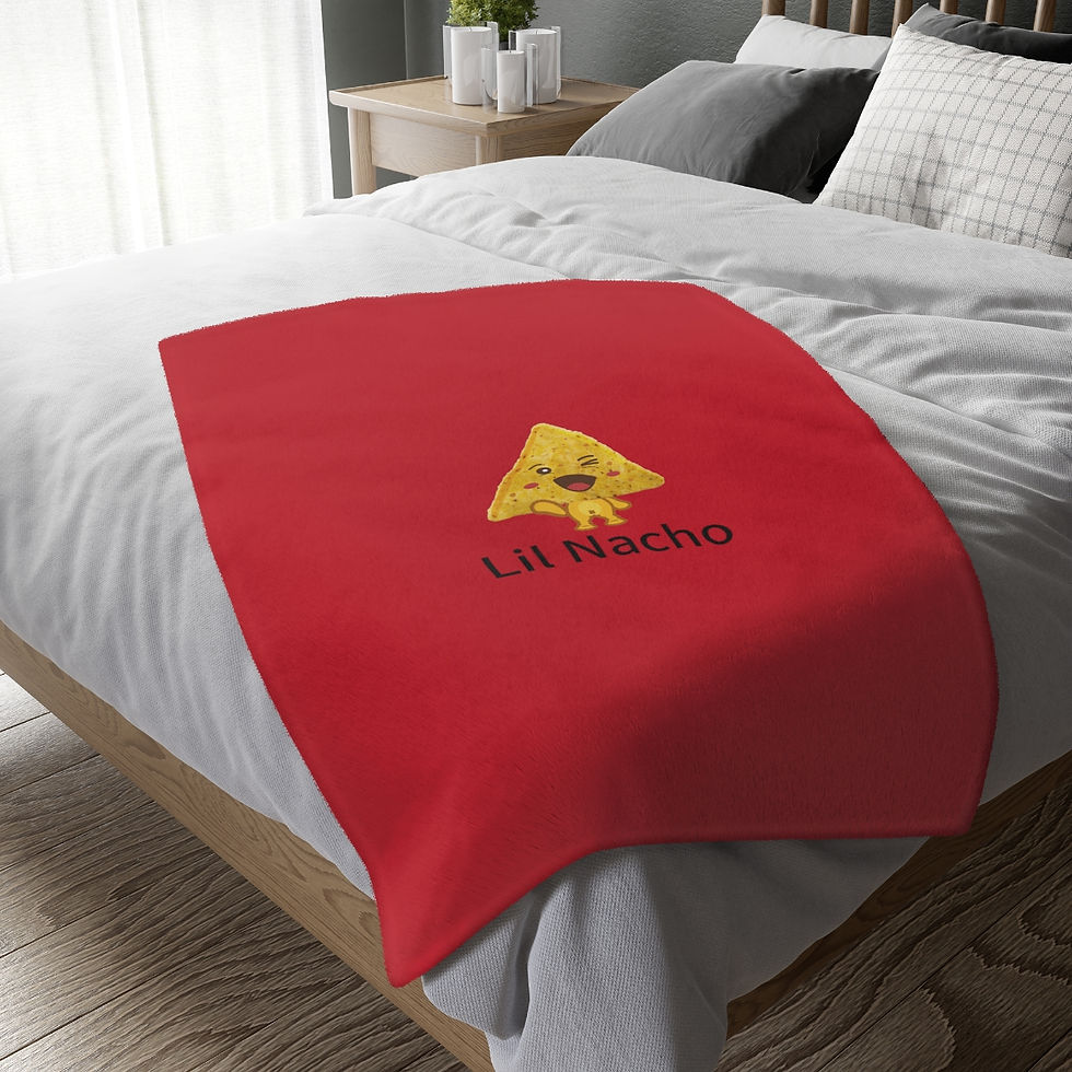 Thumbnail: Lil Nacho Velveteen Microfiber Blanket (Two-sided print)
