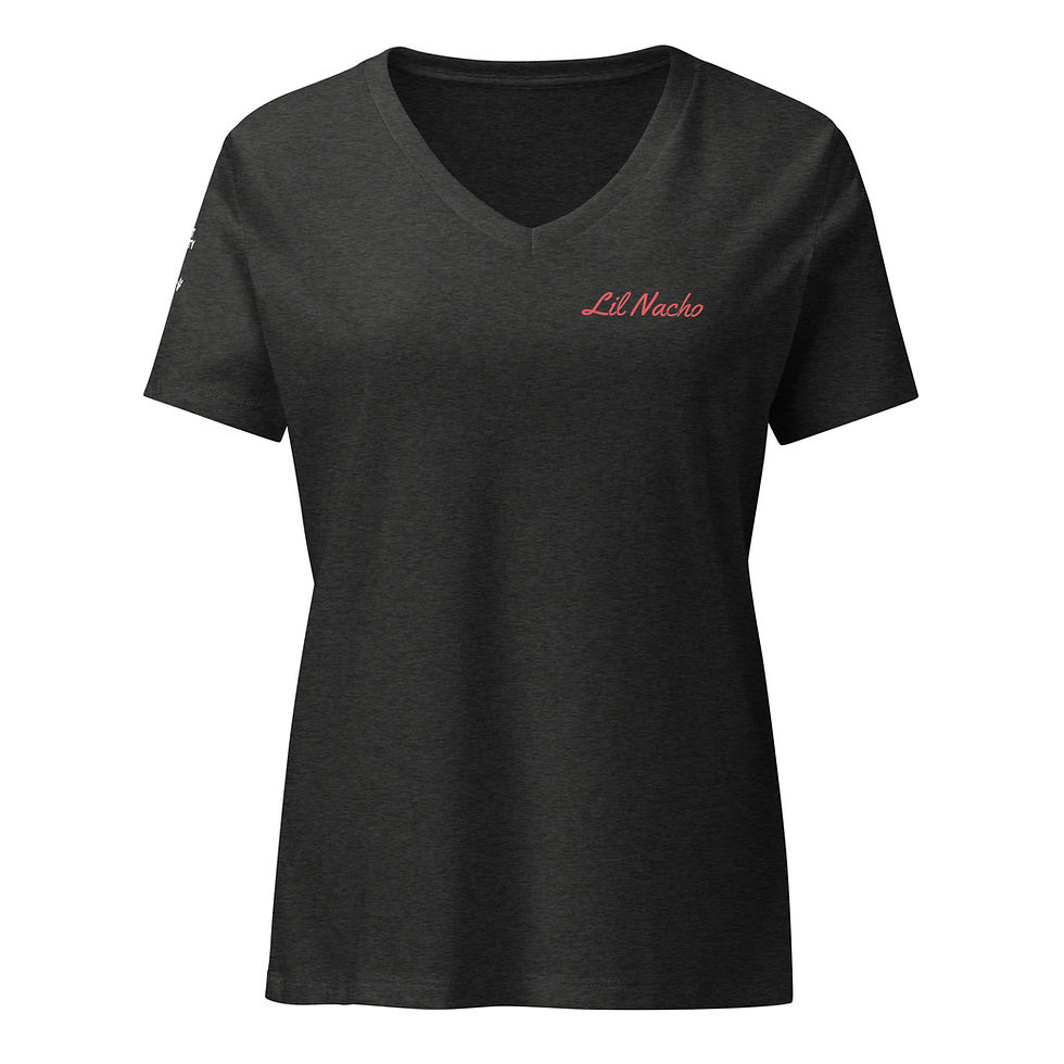 Thumbnail: Original Lil Nacho Against Negativity Women’s Relaxed V-Neck T-Shirt dark Colors