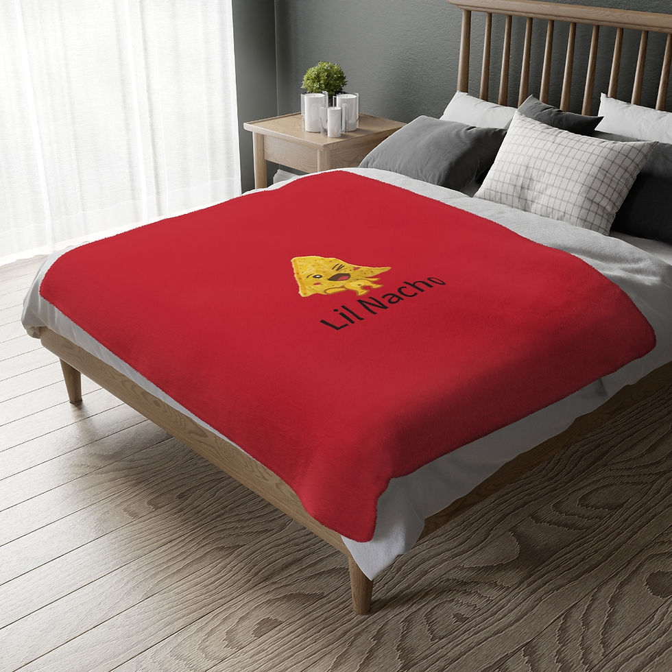 Thumbnail: Lil Nacho Velveteen Microfiber Blanket (Two-sided print)