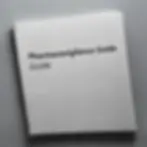 Product photography of a white booklet titled "Pharmacovigilance Guide Guide". The clean, minimalist composition suggests a professional document.