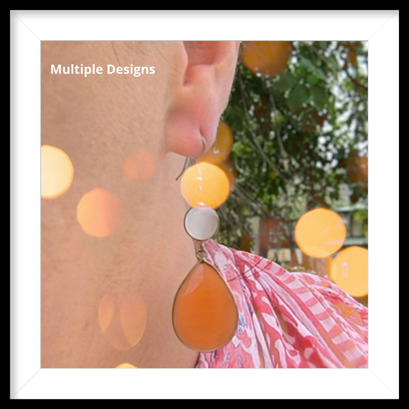 Indian Semi Precious Stone Double Drop Earrings
