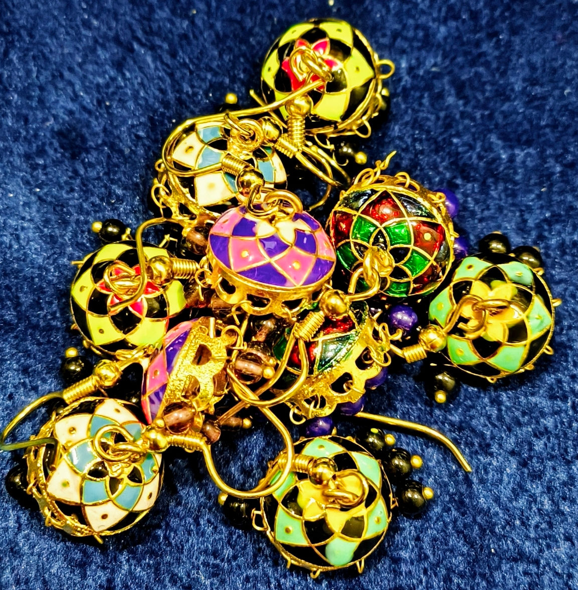 Meenakari Enamel Hand-painted Earrings