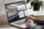 virtual meeting on laptop with 3D elements popping out
