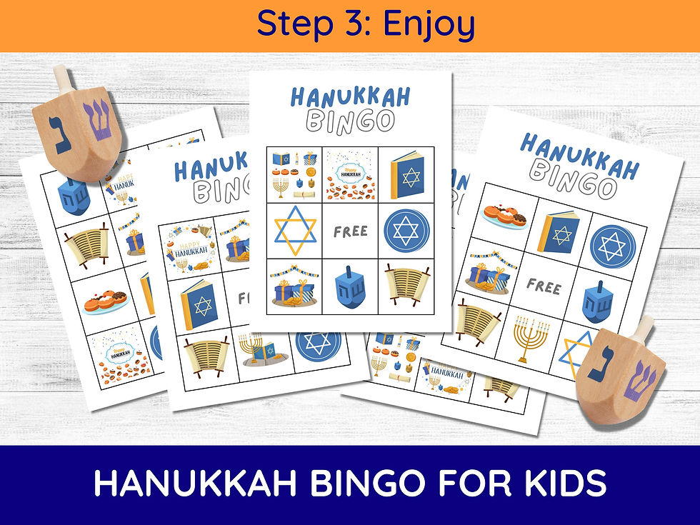 Thumbnail: Printable Hanukkah Bingo for Kids, 10 Players, Hanukkah Games, Hanukkah for Kid