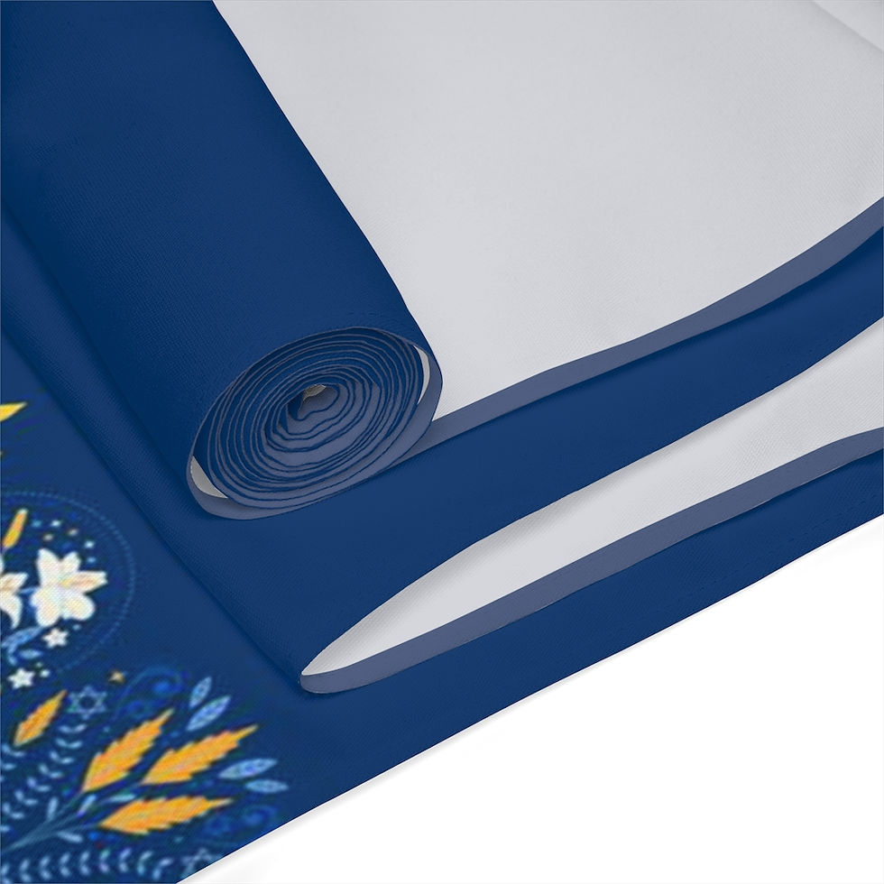 Thumbnail: Navy Shabbat Shalom Table Runner
