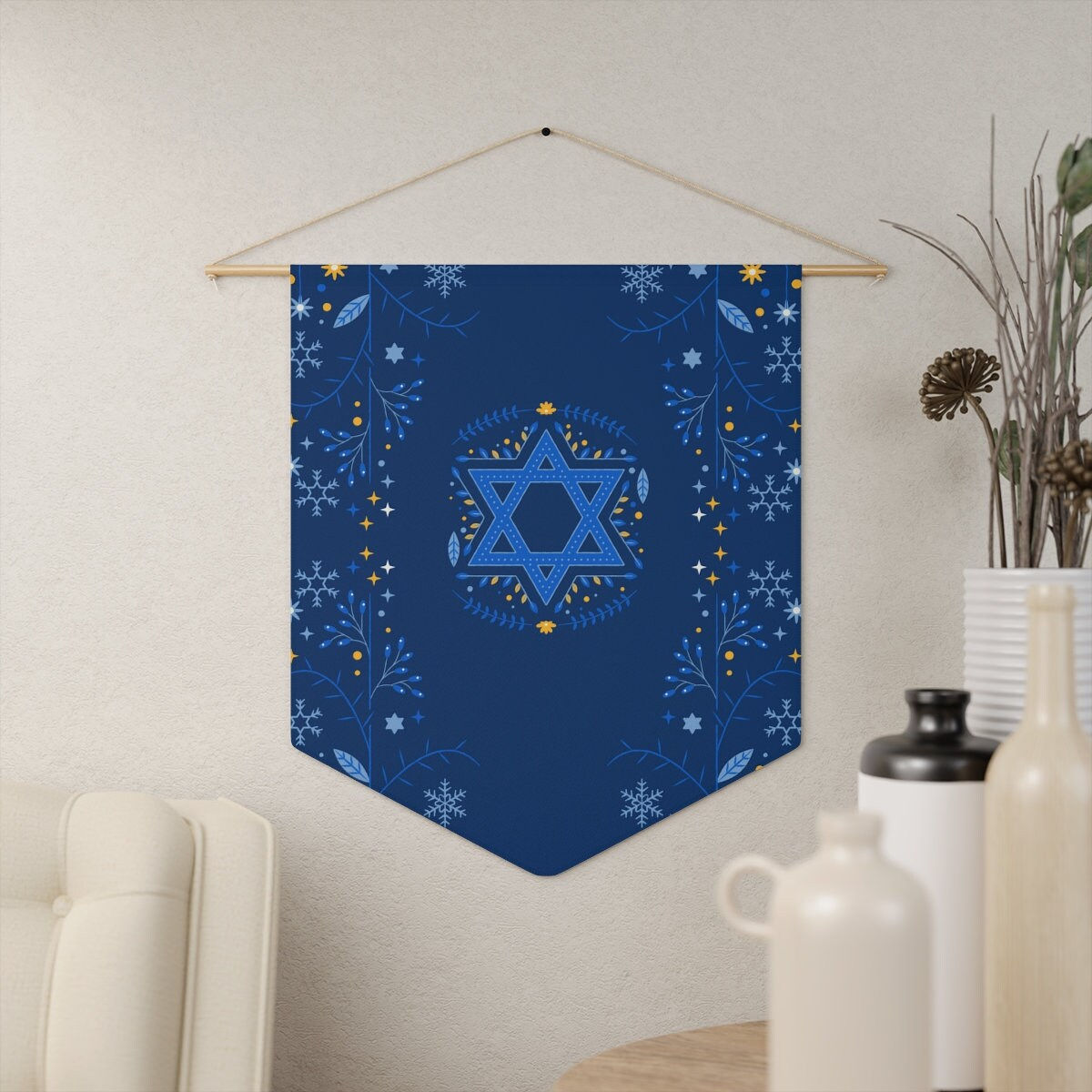 Hanukkah Pennant, Hanukkah Banner, Hanukkah Flag, Hanukkah Porch Signs, Hanukka