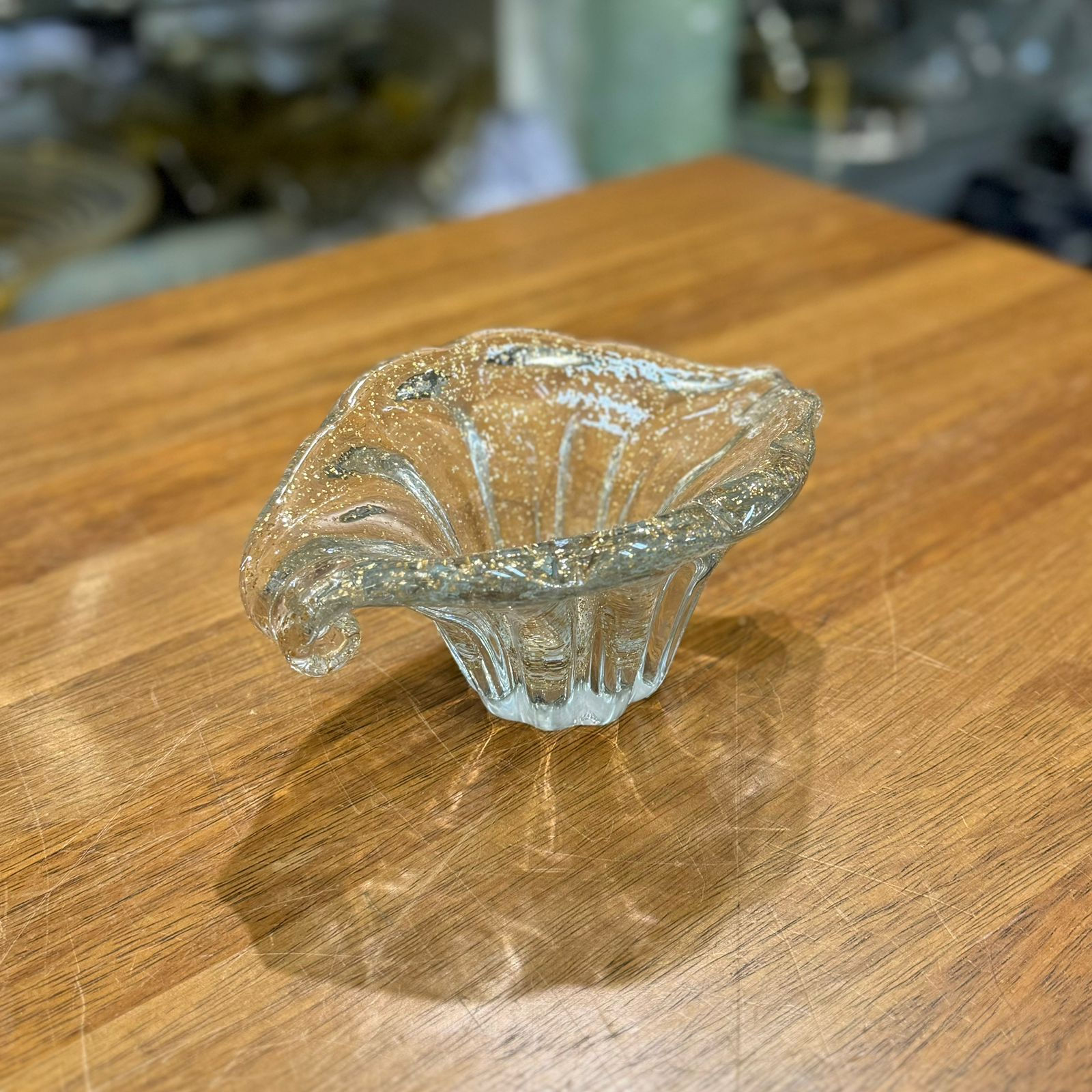 158671 Centro murano P transparente com dourado