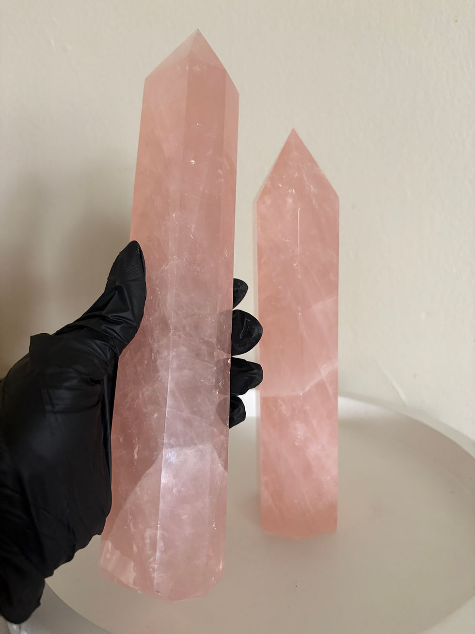 Thumbnail: Natural Rose Quartz Crystal Tower Specimen 