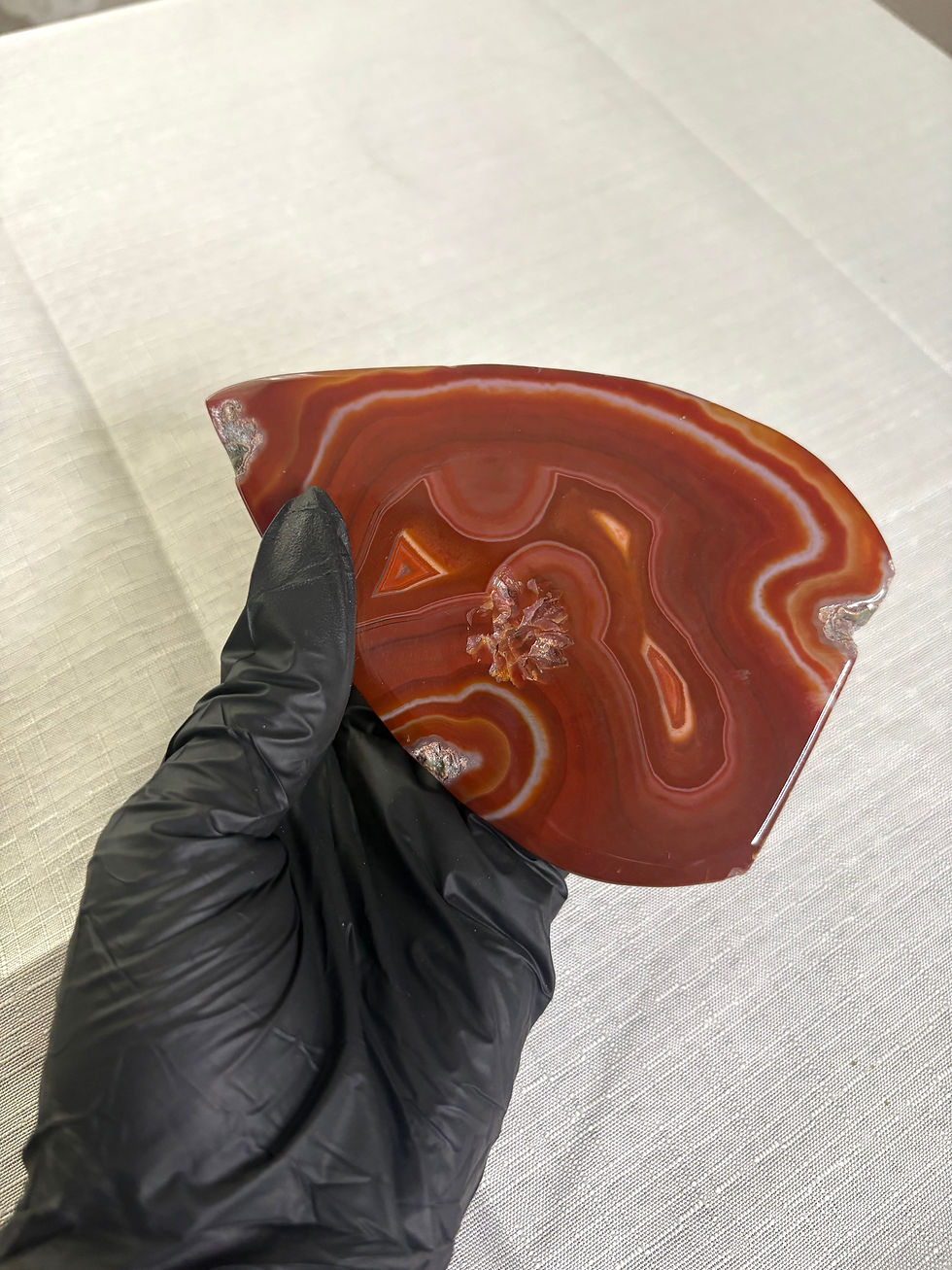 Thumbnail: Carnelian Agate Geode Druzy Specimen