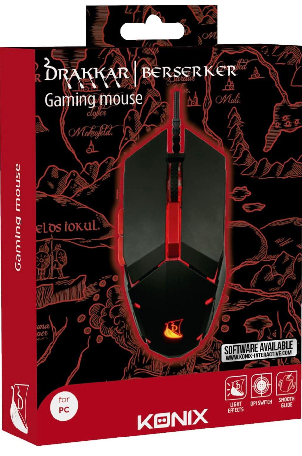 Konix Drakkar Souris Filaire Berserker pour Bureau PC Gaming - 7 Boutons