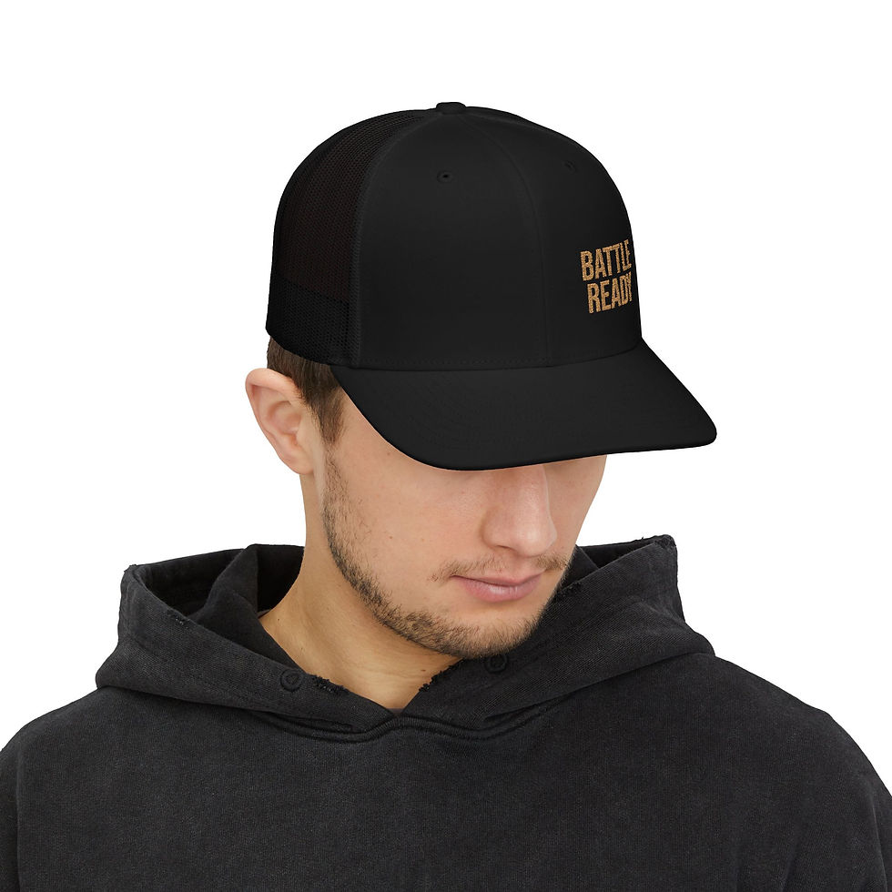 Thumbnail: Battle Ready Embroidered Trucker SnapBack Hat